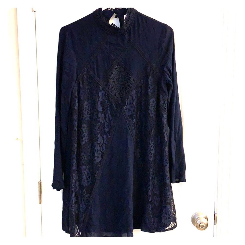 High-neck babydoll dress